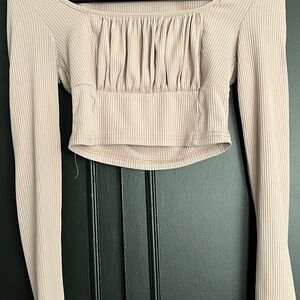 Women's Cream Long Sleeve Top